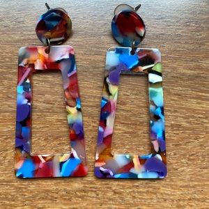 Multi Color Dangle Earrings